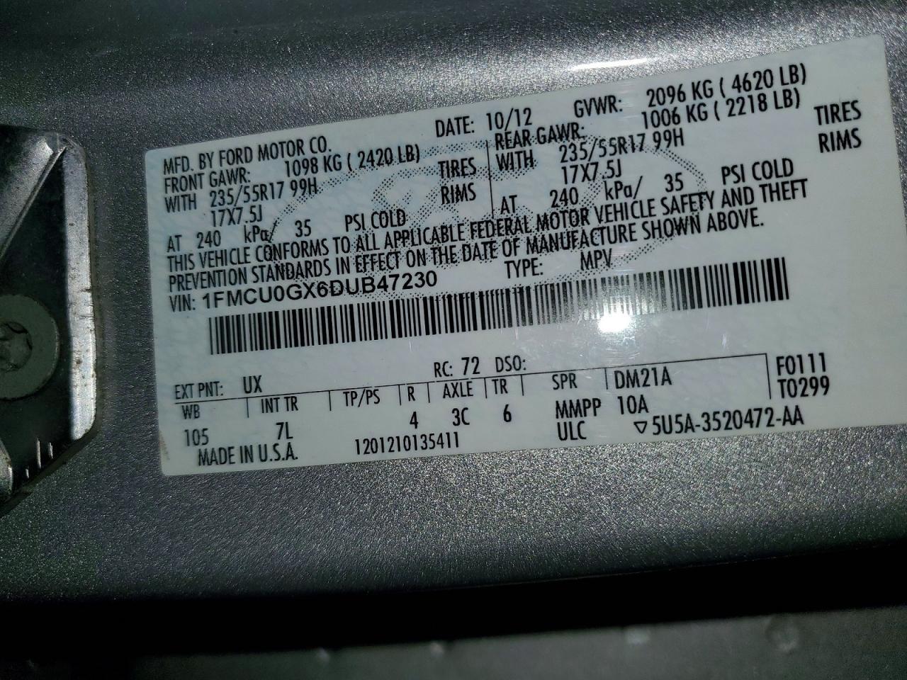 2013 FORD ESCAPE