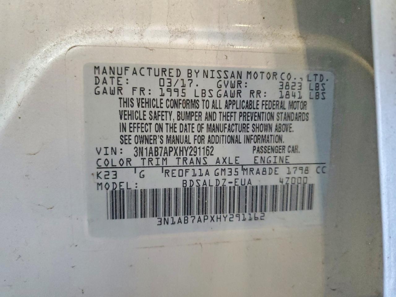 2017 NISSAN SENTRA