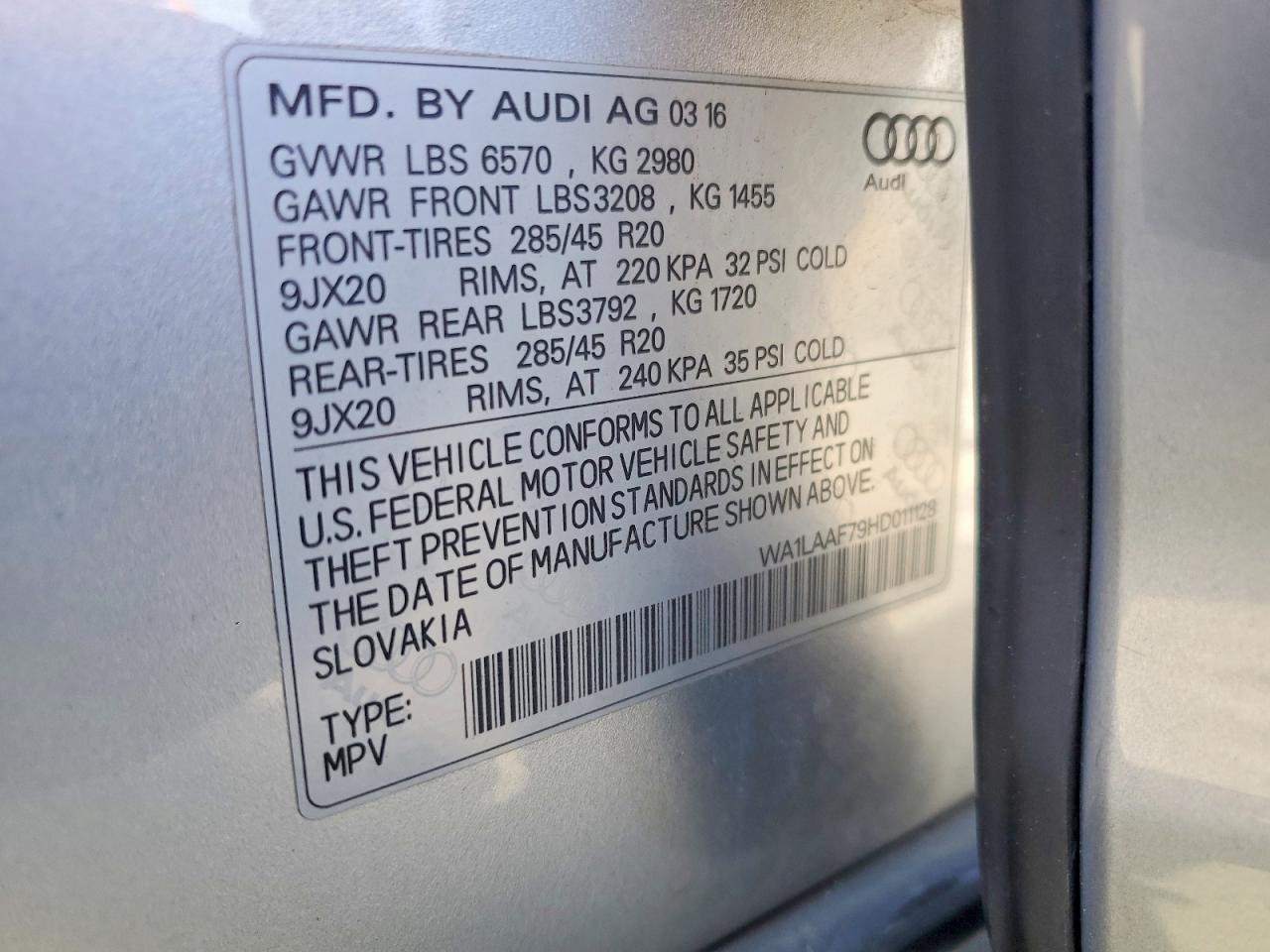 2017 AUDI Q7