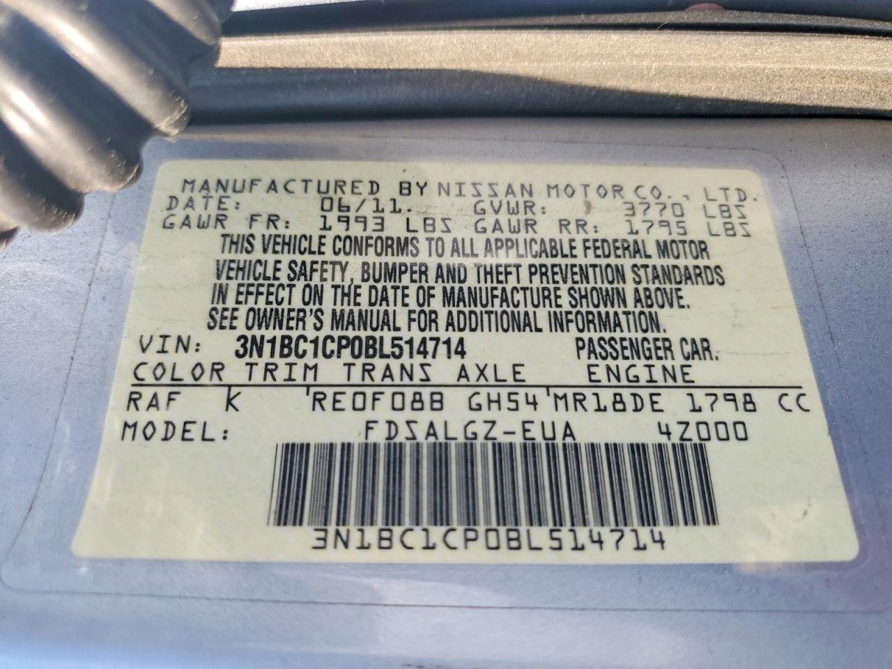 2011 NISSAN VERSA