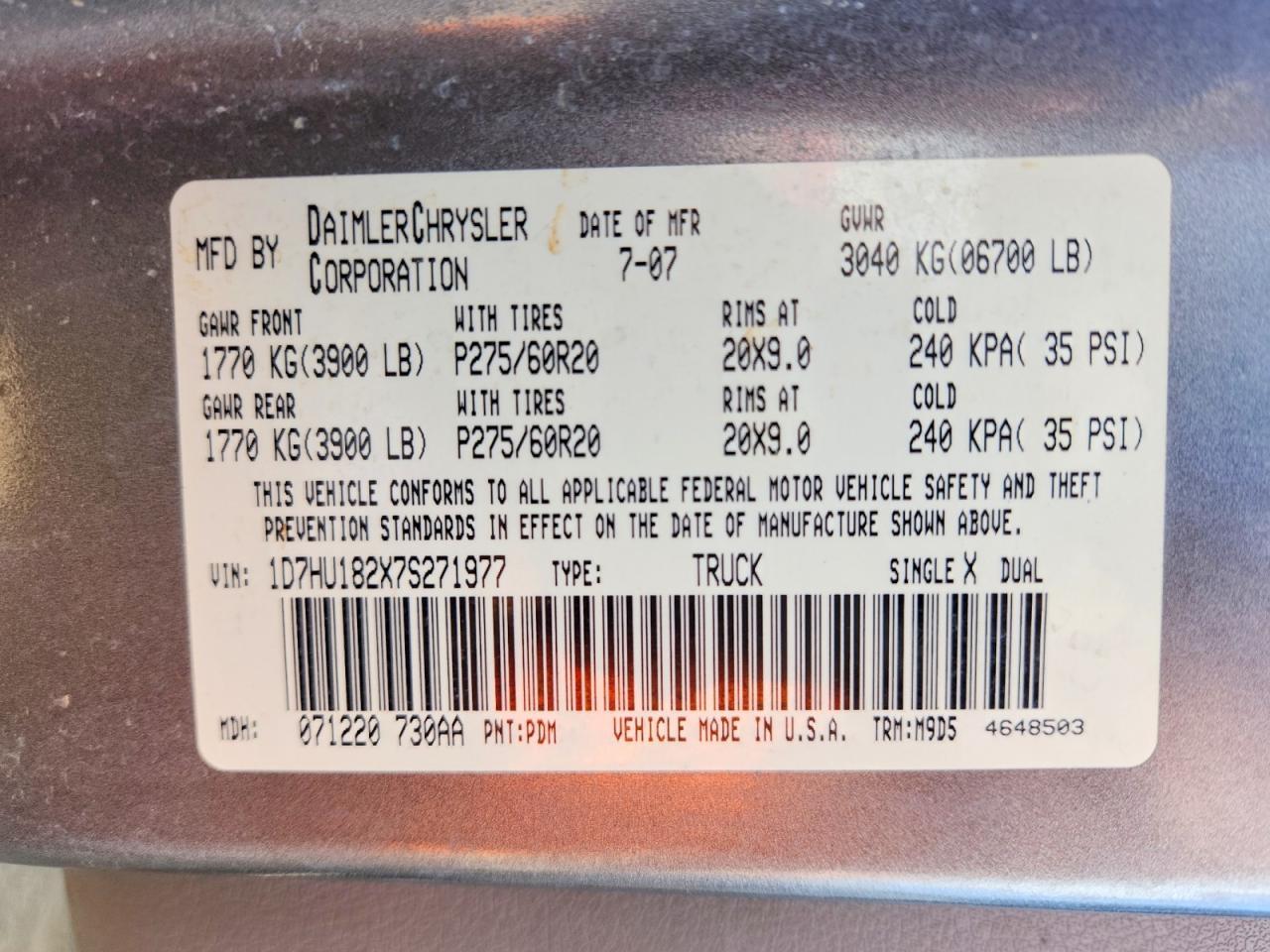 2007 DODGE RAM 1500
