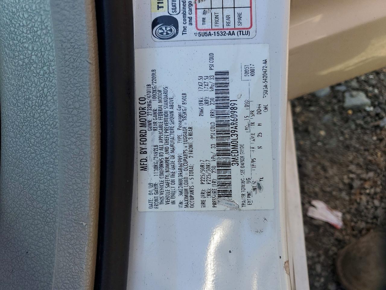 2010 MERCURY Milan