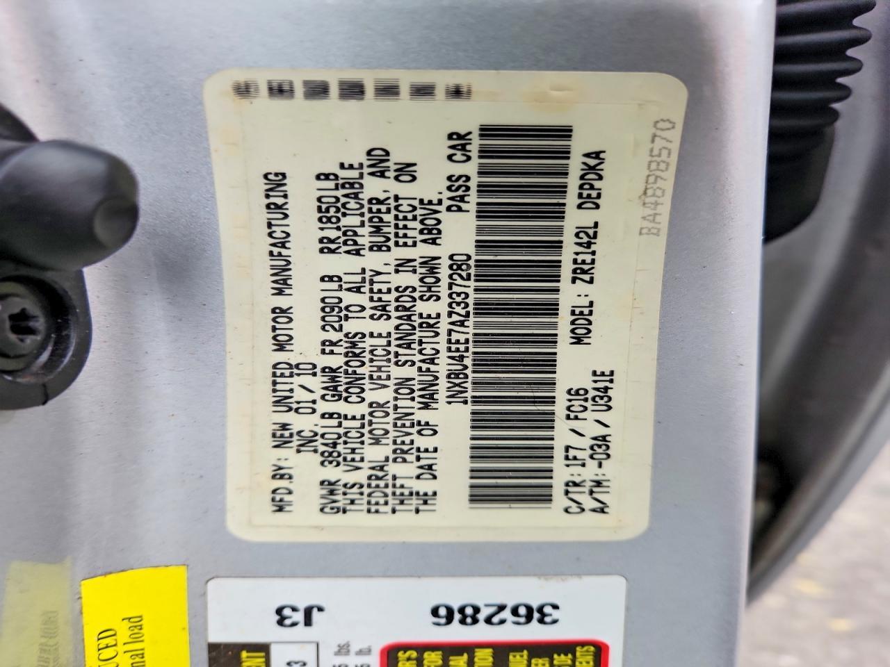 2010 TOYOTA COROLLA