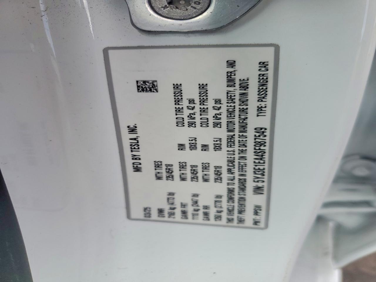 2025 TESLA MODEL 3