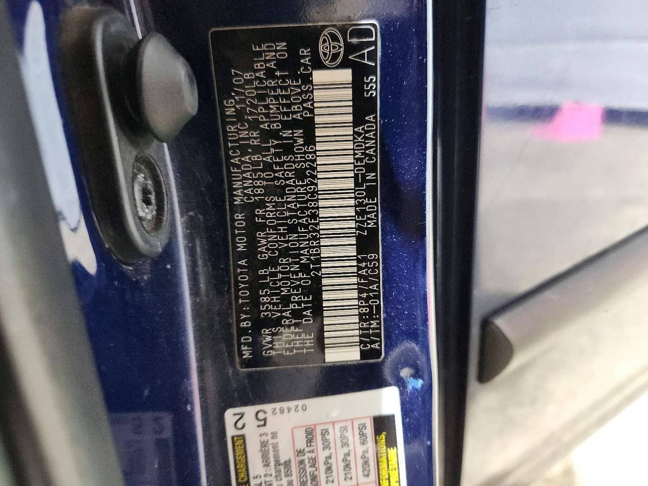 2008 TOYOTA COROLLA