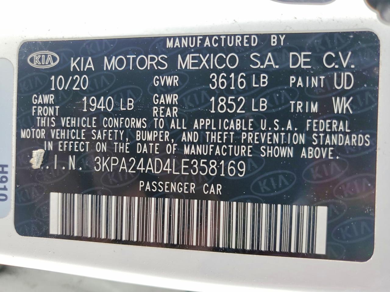2020 KIA RIO