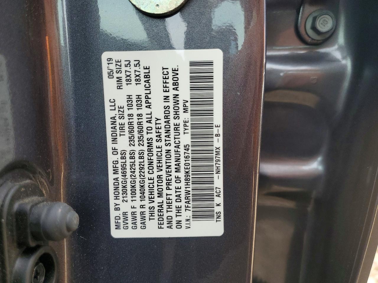 2019 HONDA CR-V