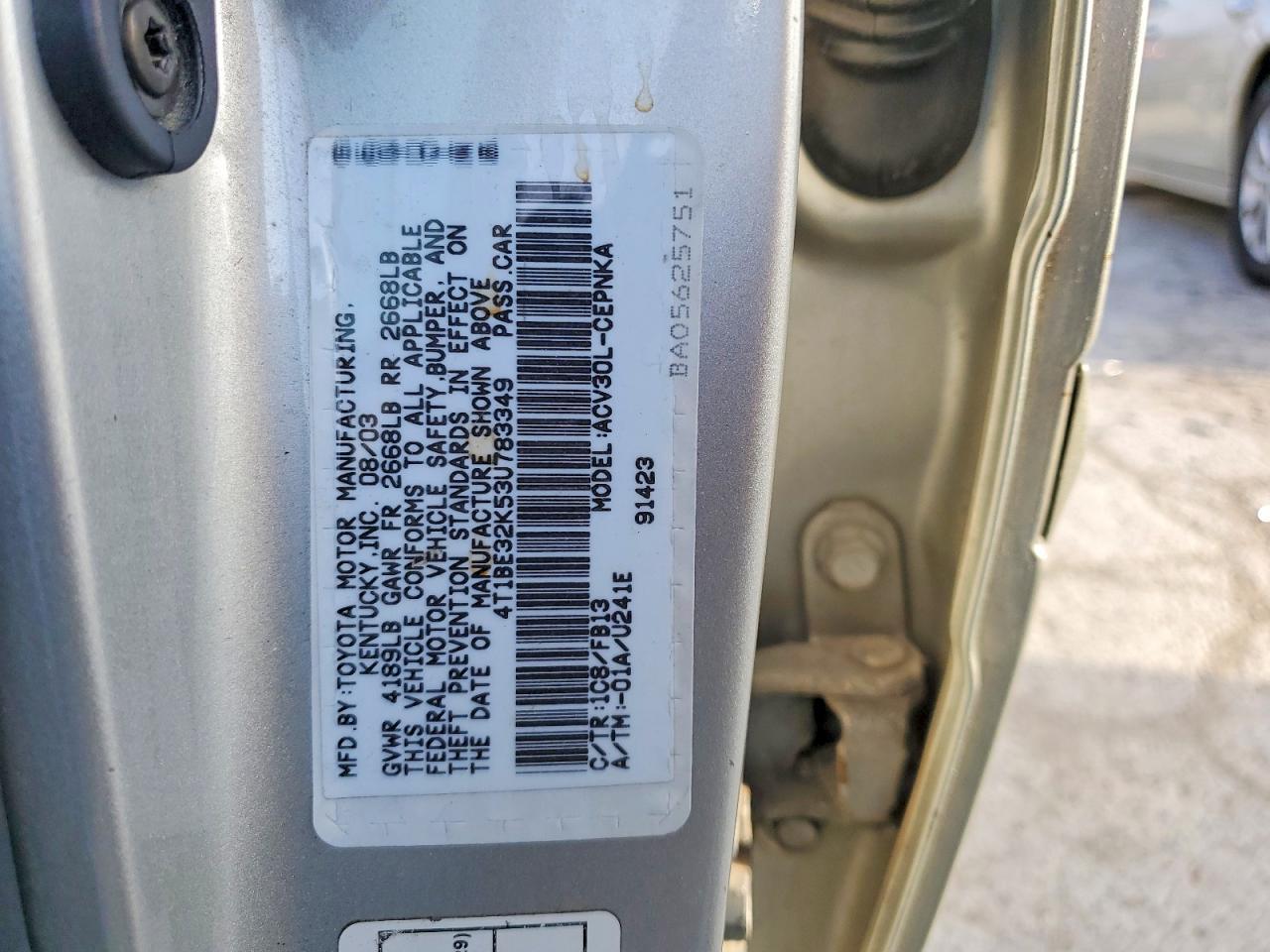 2003 TOYOTA CAMRY