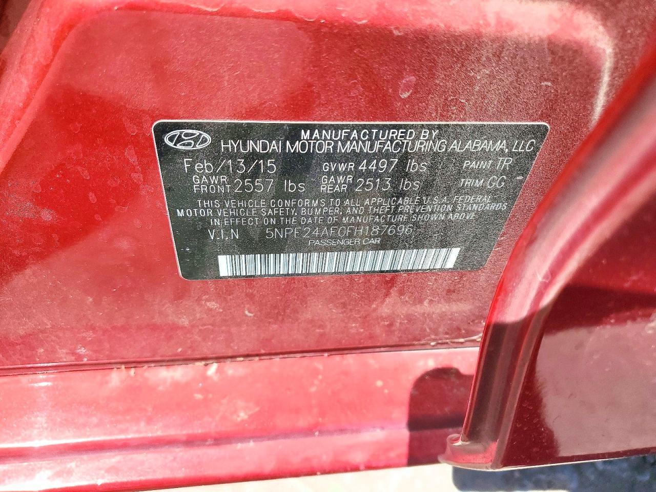 2015 HYUNDAI SONATA