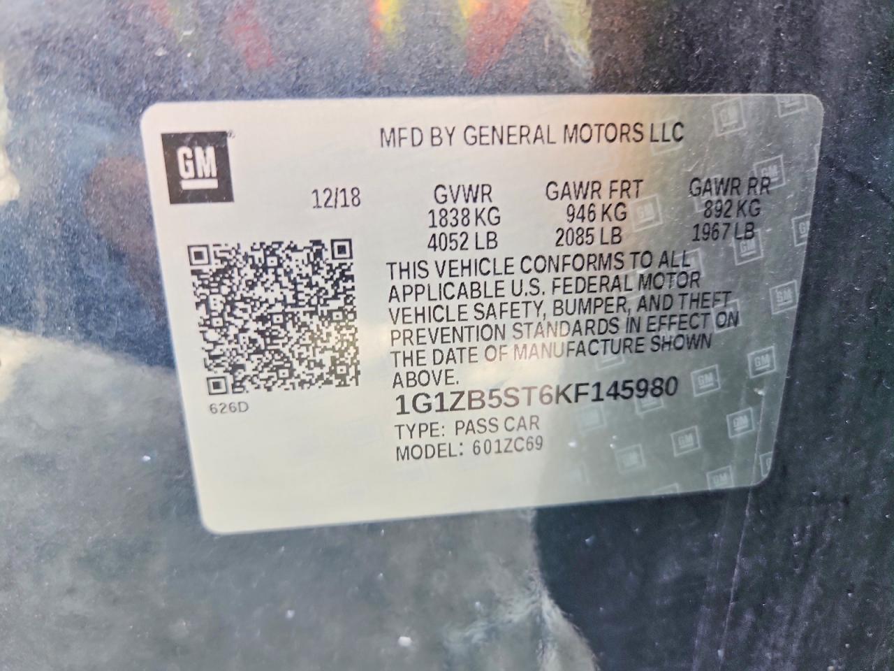2019 CHEVROLET MALIBU