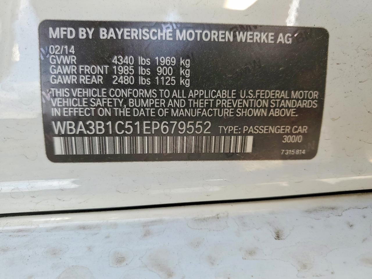 2014 BMW 3 SERIES
