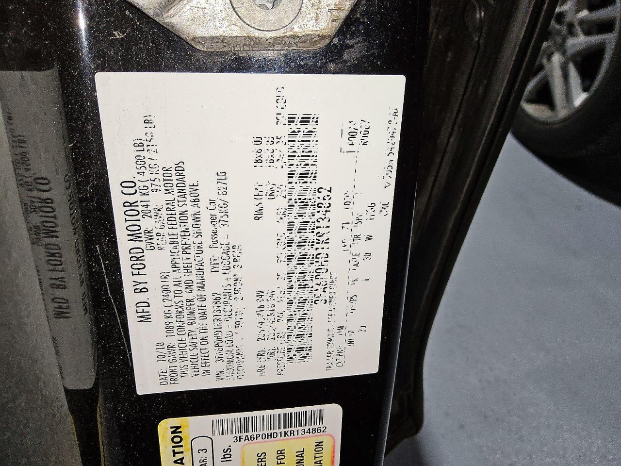 2019 FORD FUSION