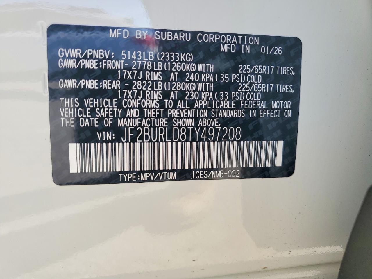2026 SUBARU Outback