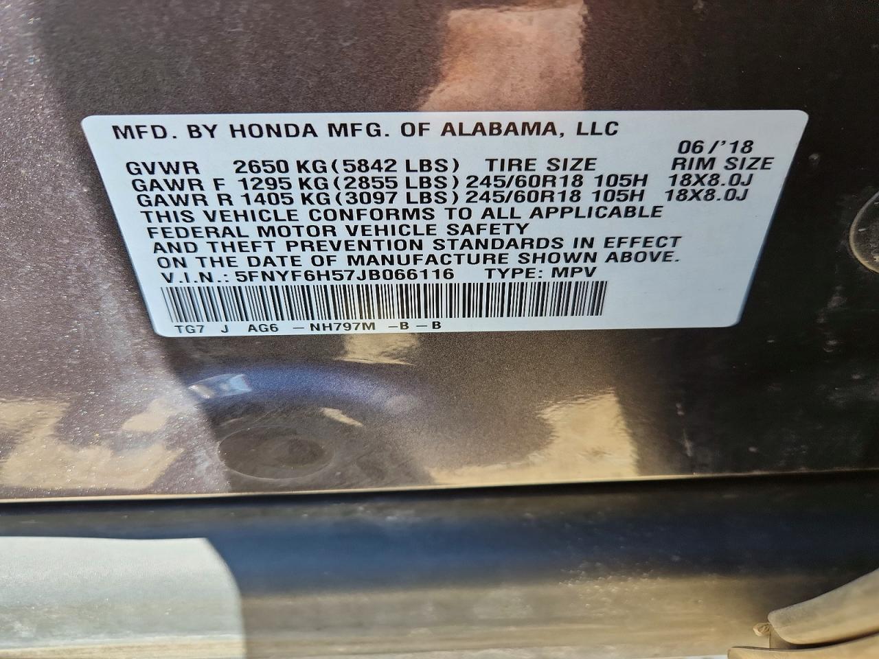 2018 HONDA PILOT