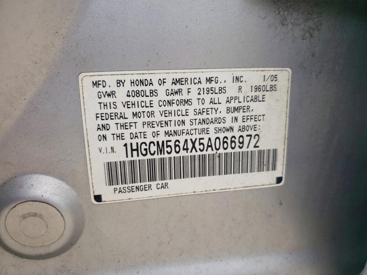 2005 HONDA ACCORD