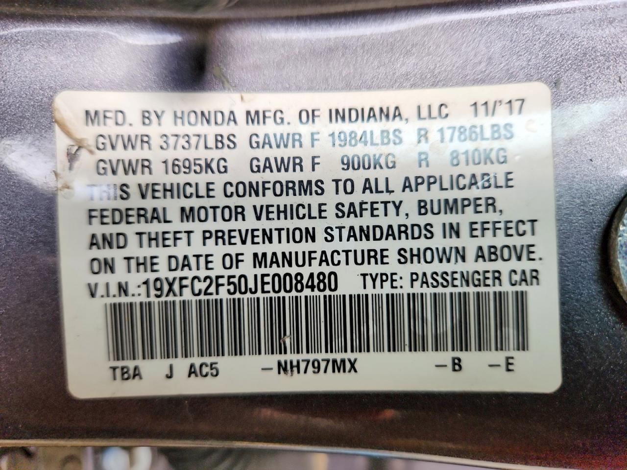 2018 HONDA CIVIC