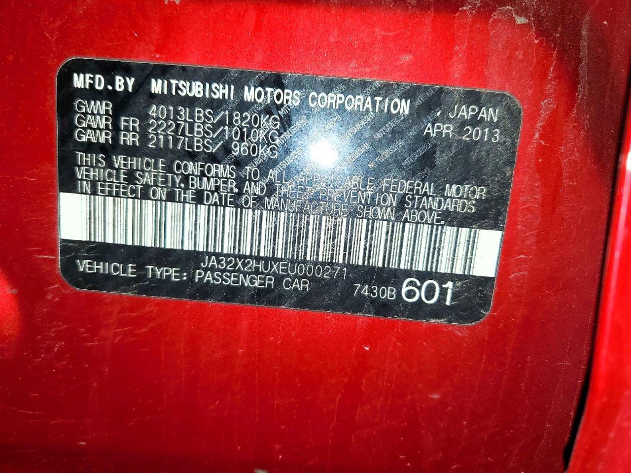 2014 MITSUBISHI LANCER