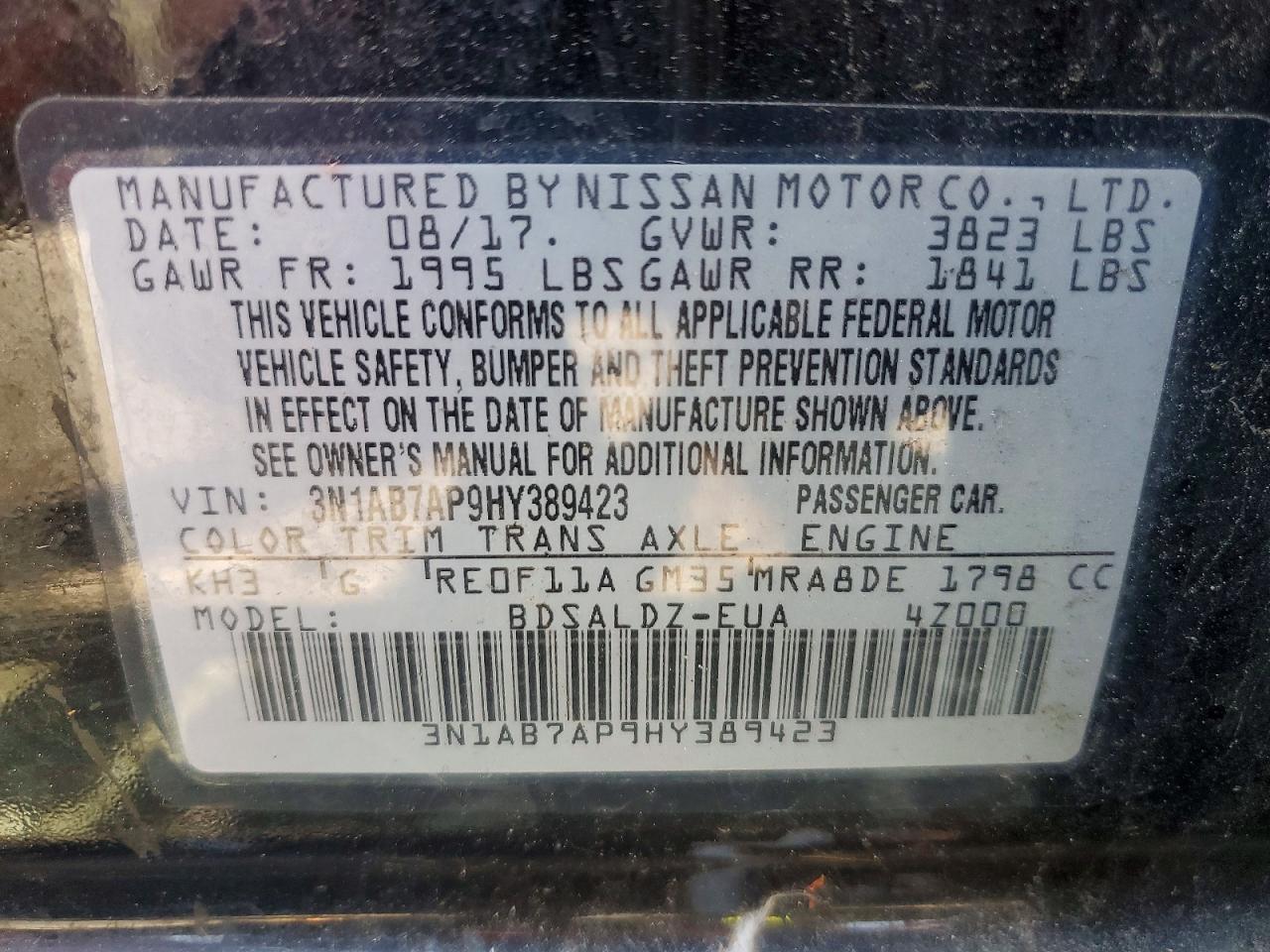2017 NISSAN SENTRA