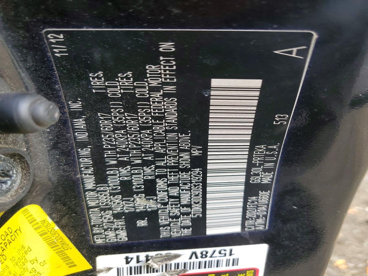 2013 TOYOTA SIENNA