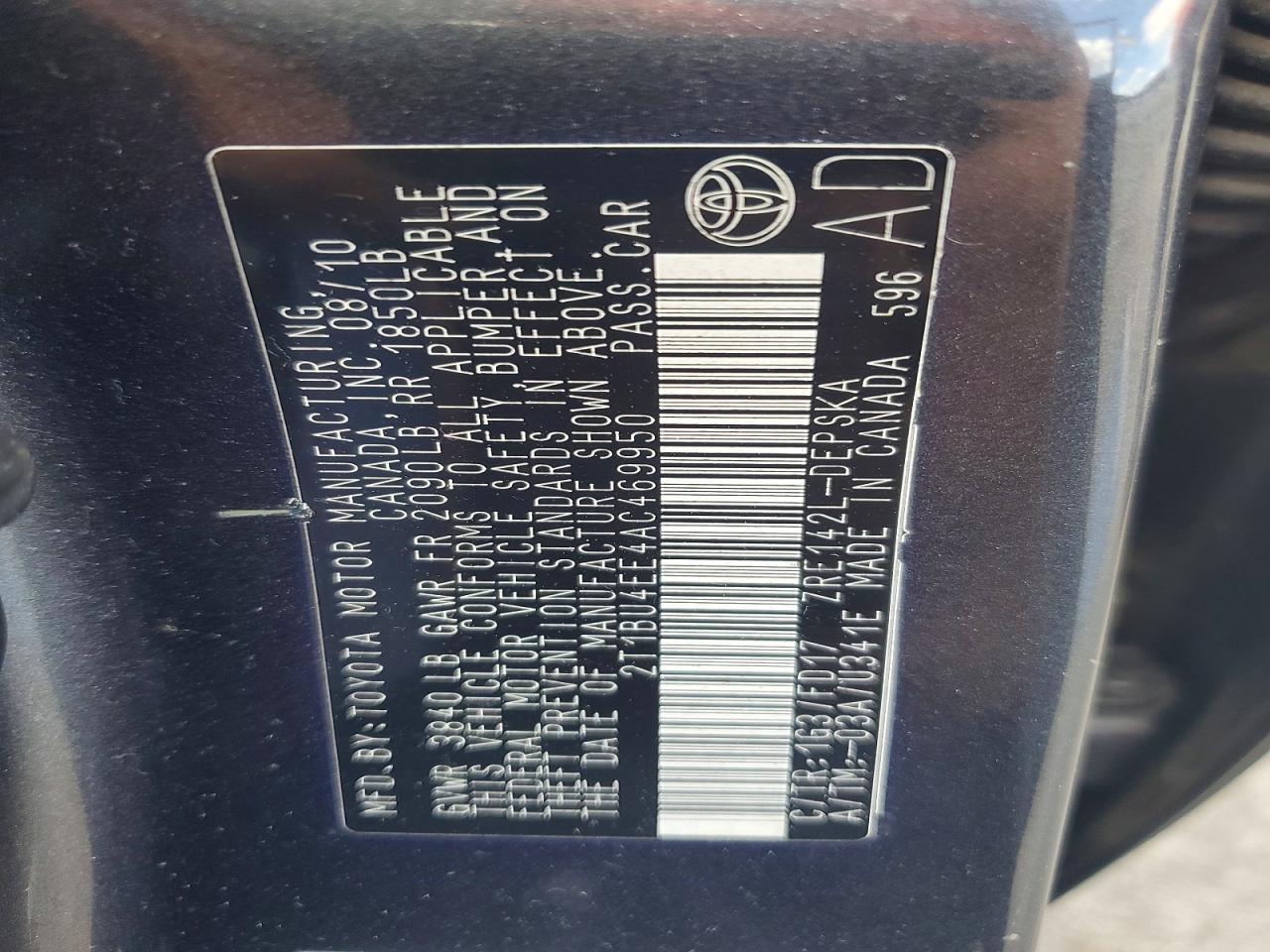 2010 TOYOTA COROLLA