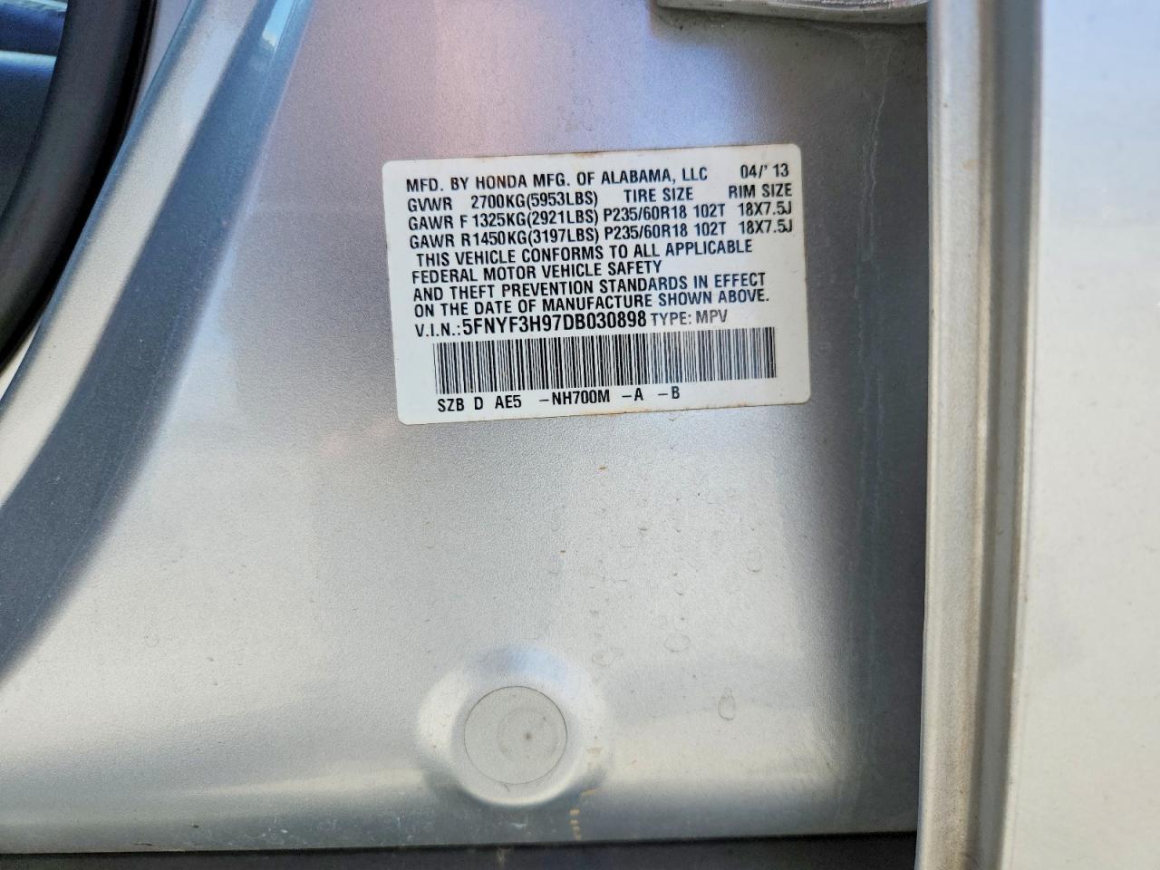 2013 HONDA PILOT