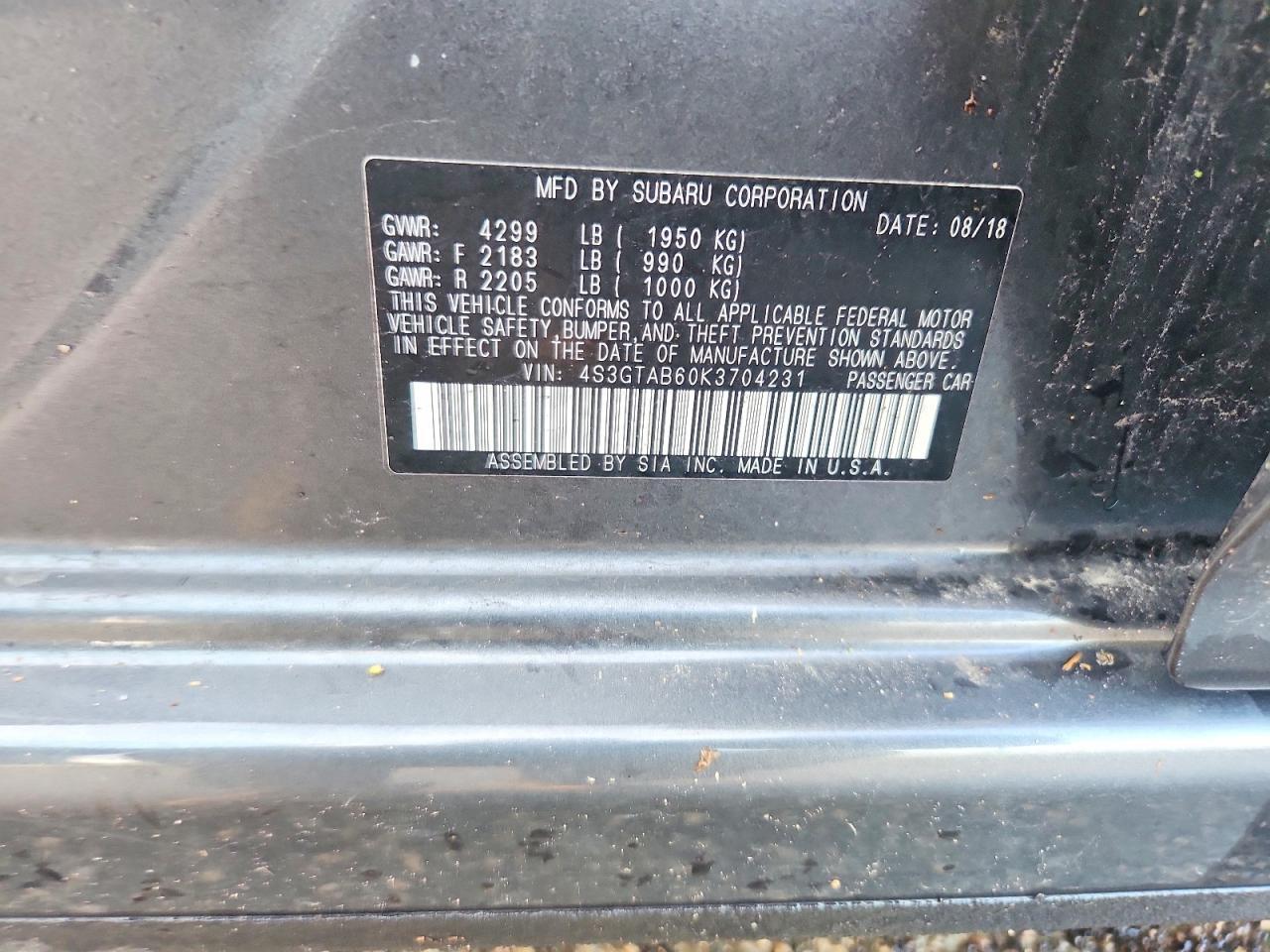 2019 SUBARU IMPREZA