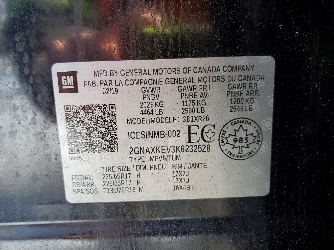 2019 CHEVROLET EQUINOX