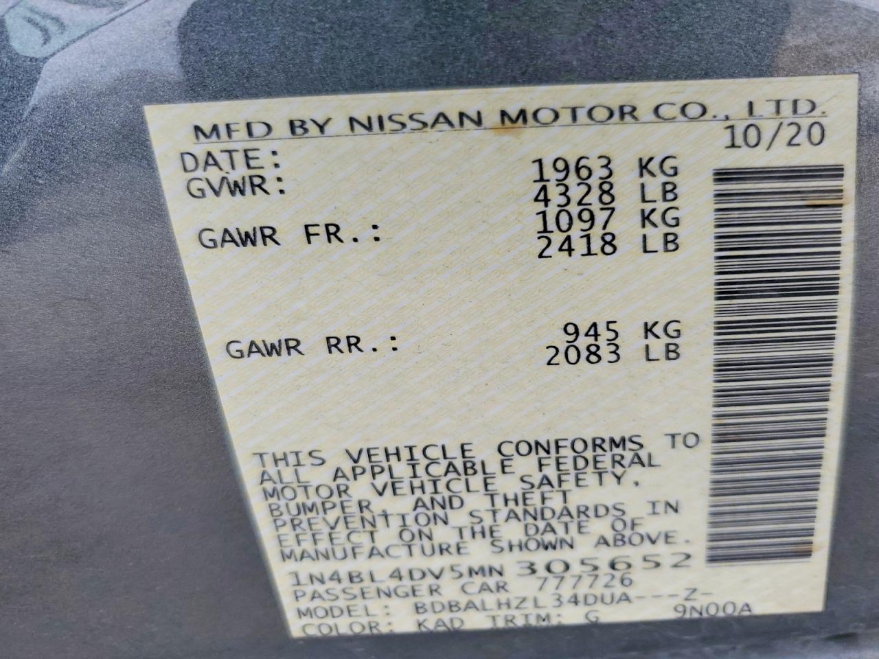 2021 NISSAN ALTIMA