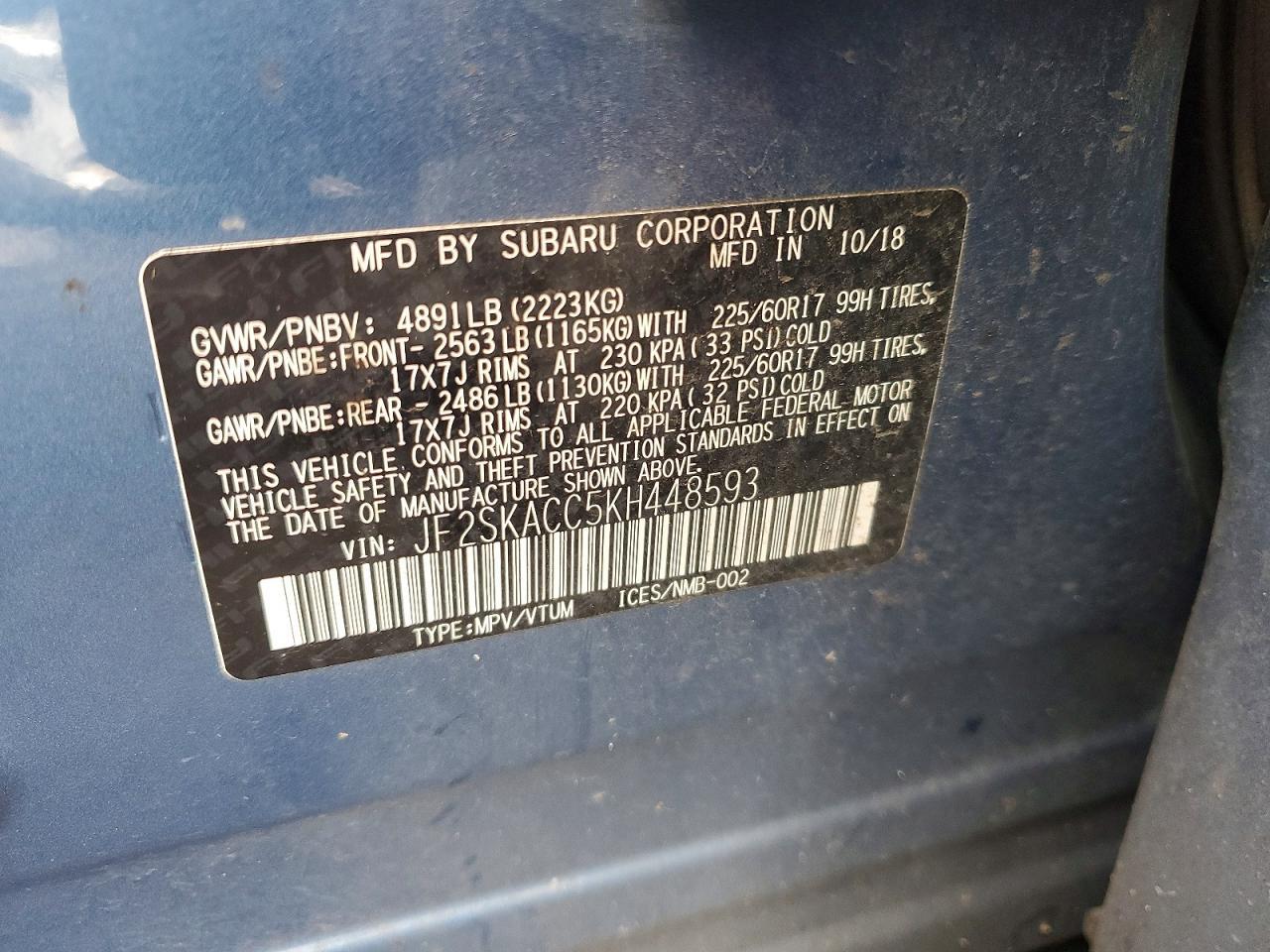 2019 SUBARU FORESTER