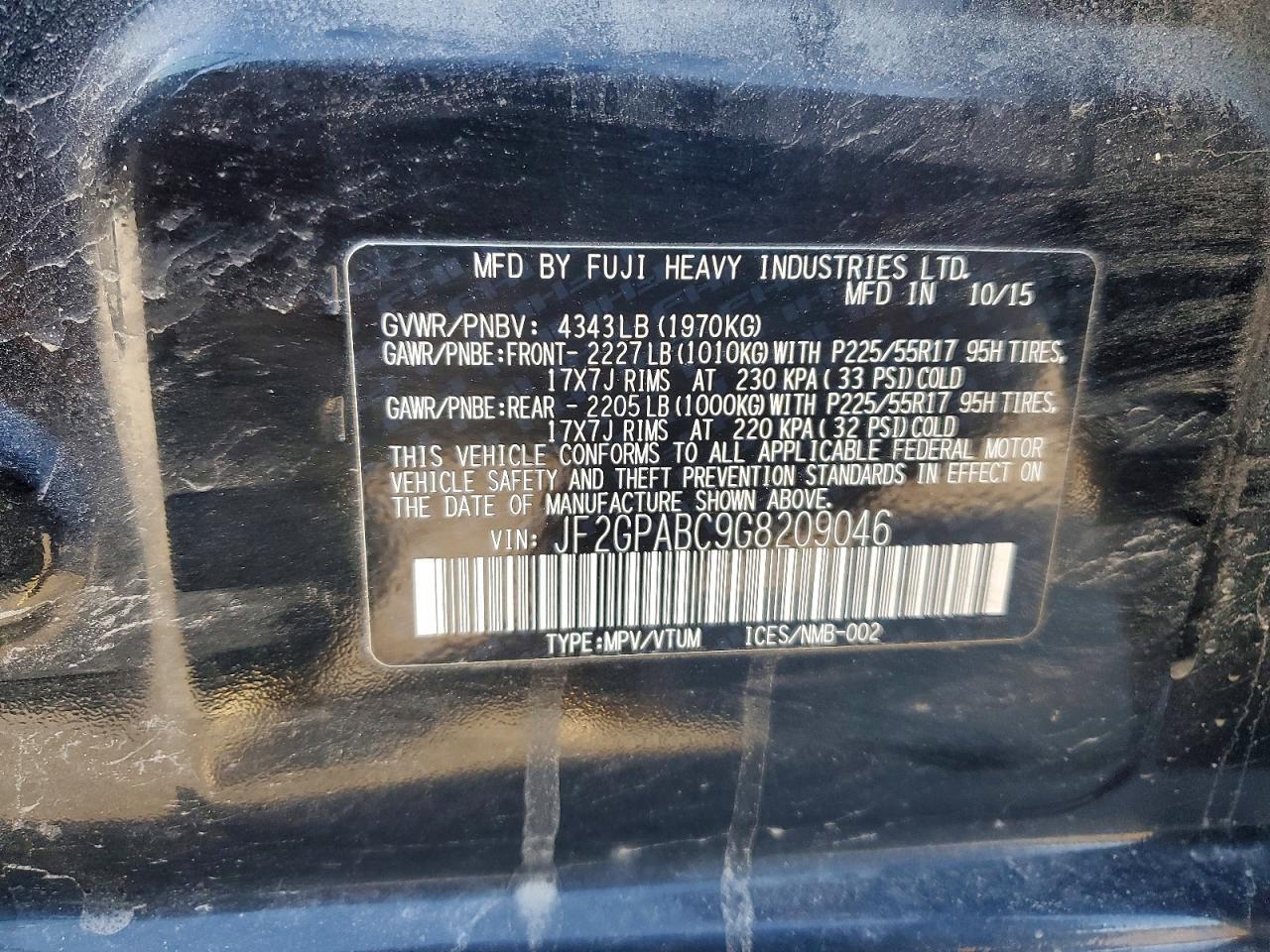 2016 SUBARU Crosstrek