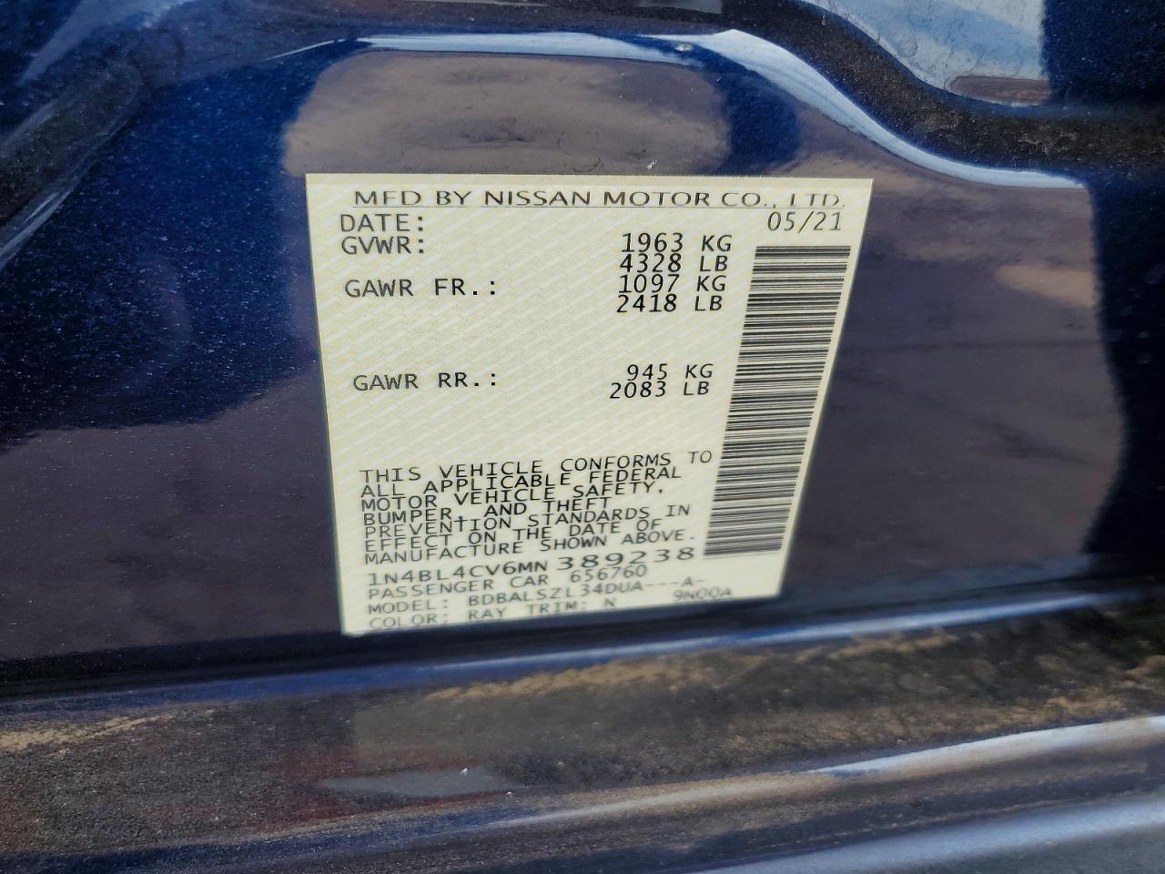 2021 NISSAN ALTIMA