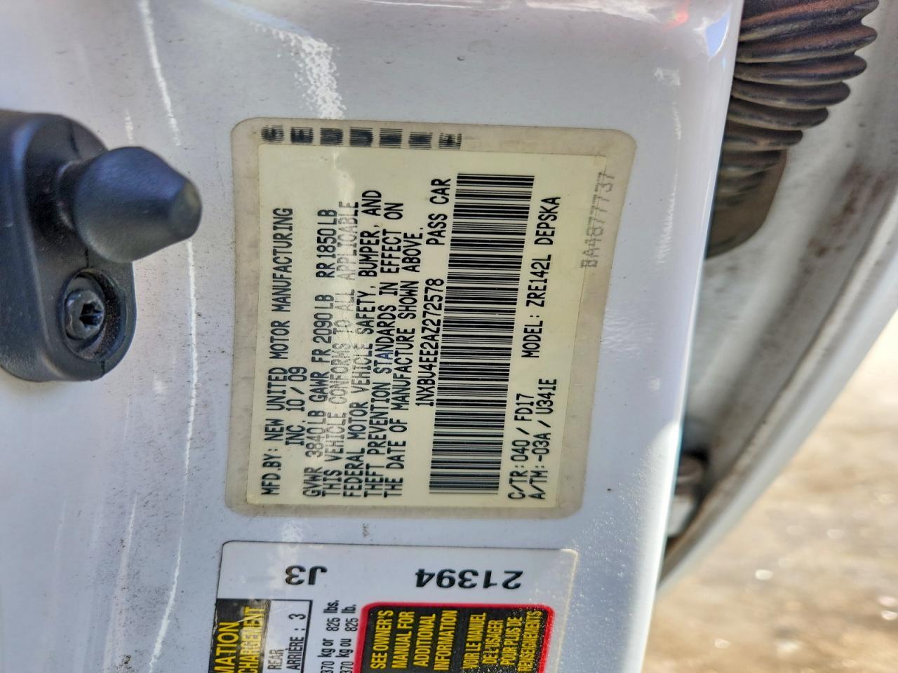 2010 TOYOTA COROLLA
