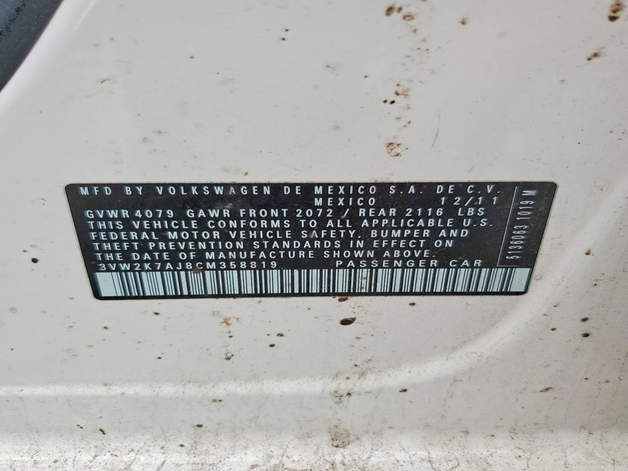 2012 VOLKSWAGEN JETTA