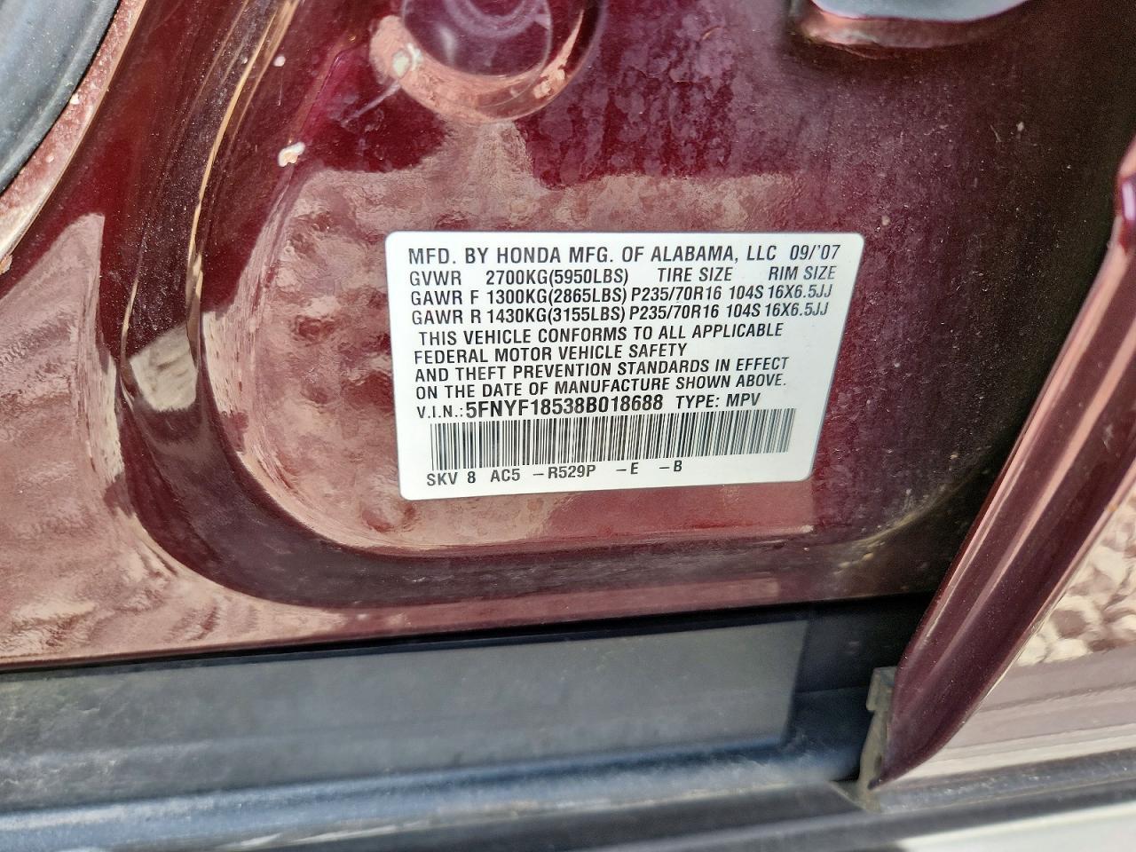 2008 HONDA PILOT