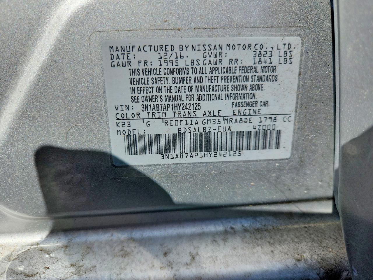 2017 NISSAN SENTRA