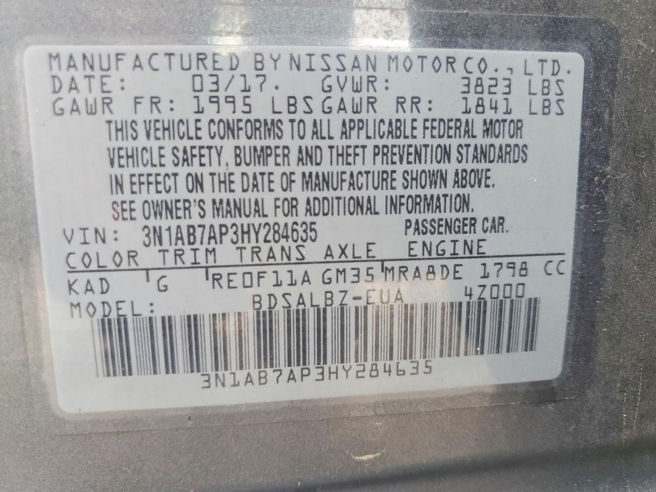 2017 NISSAN SENTRA
