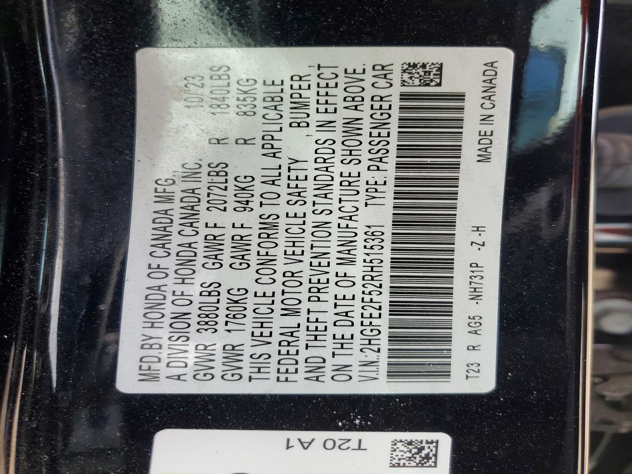 2024 HONDA CIVIC