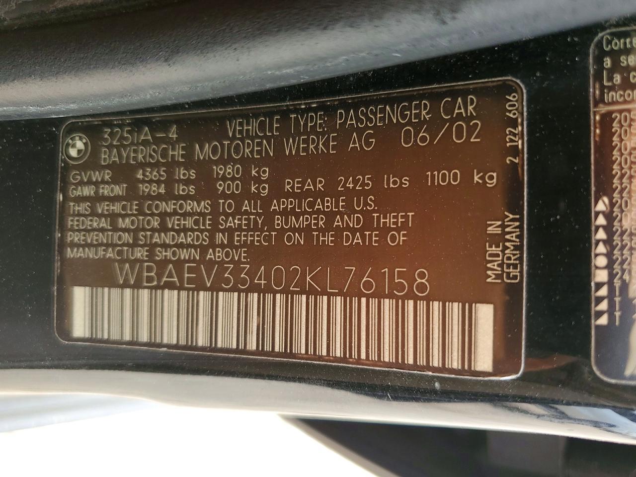 2002 BMW 3 SERIES