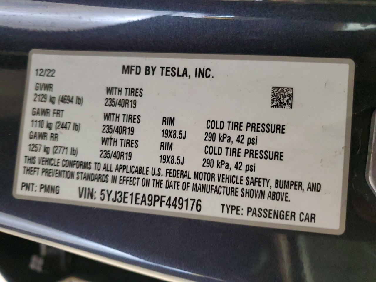 2023 TESLA MODEL 3