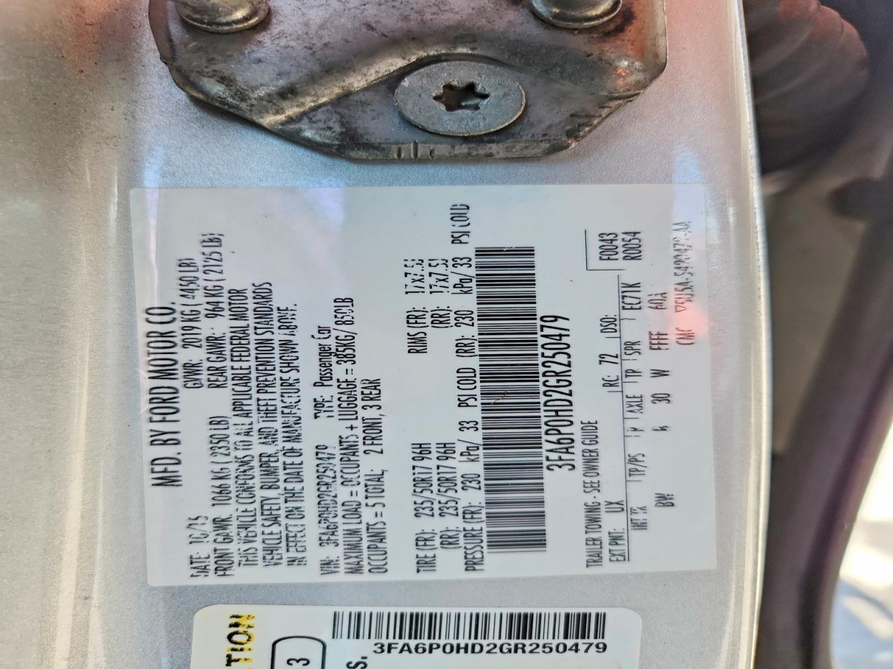 2016 FORD FUSION