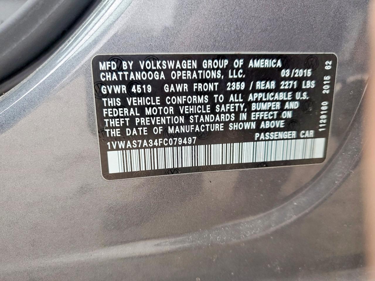 2015 VOLKSWAGEN Passat