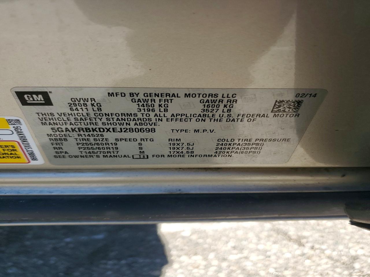 2014 BUICK ENCLAVE