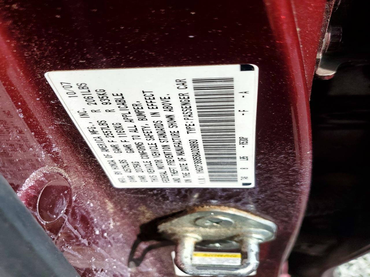 2008 HONDA ACCORD