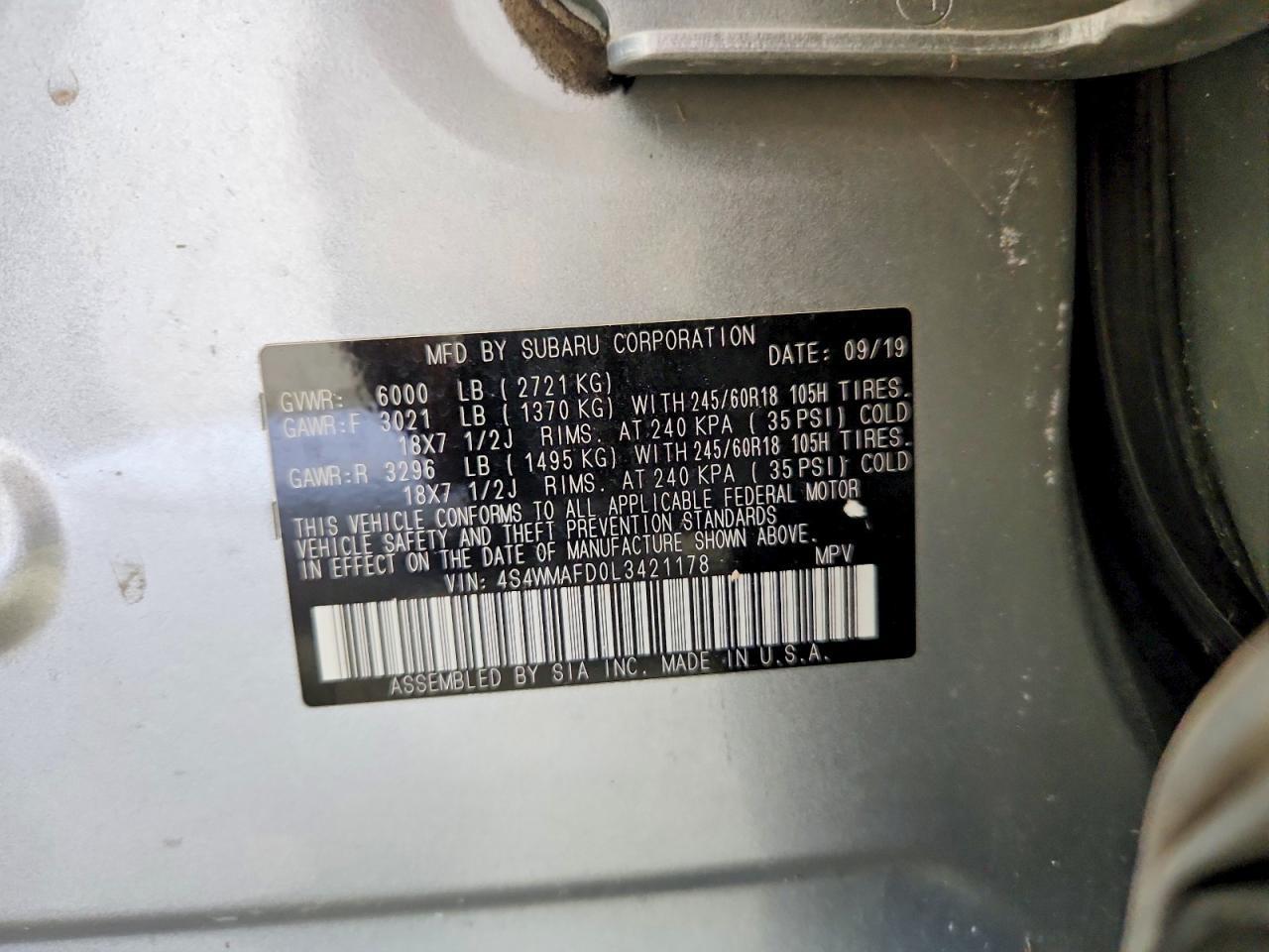 2020 SUBARU Ascent