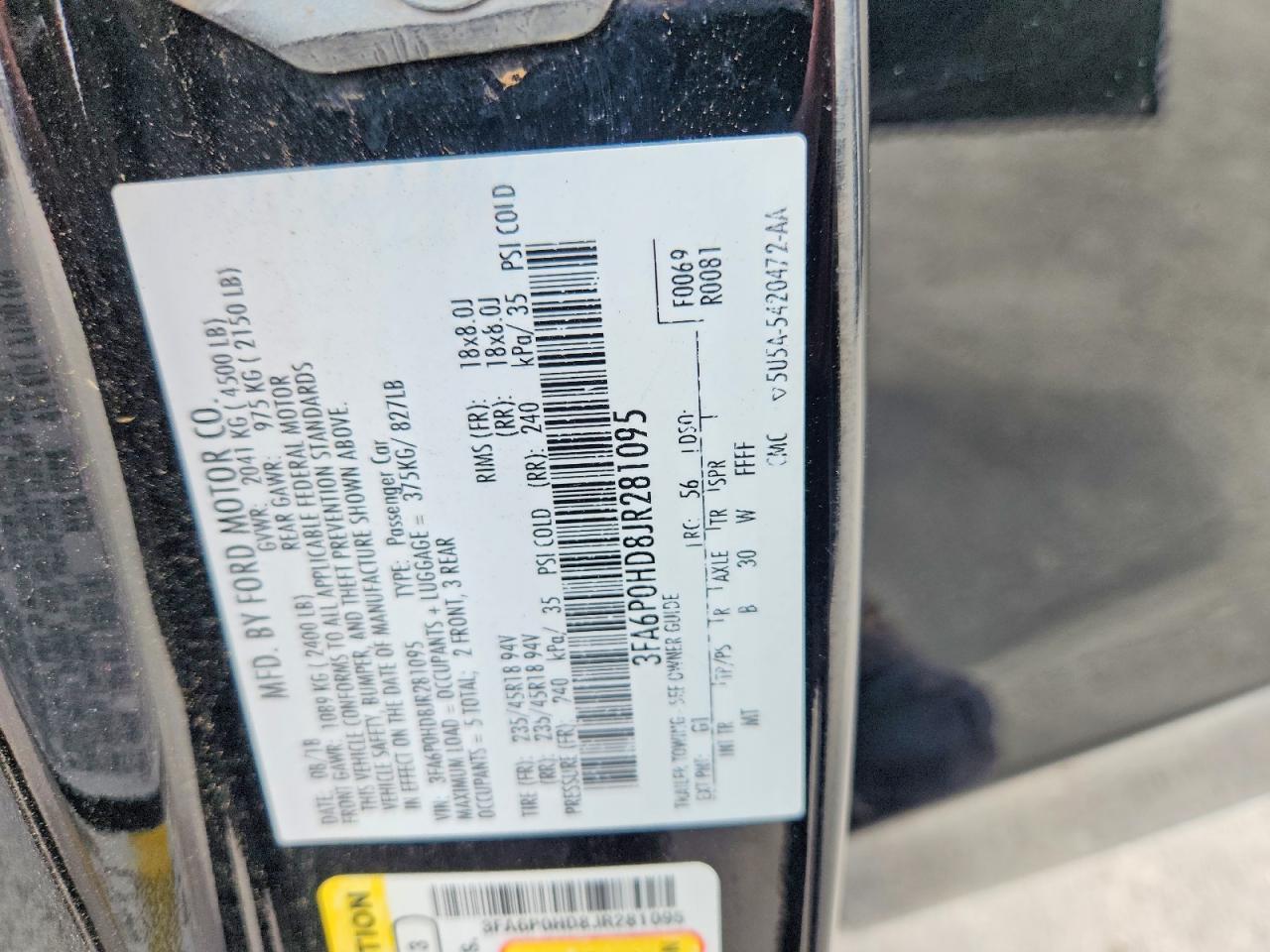 2018 FORD FUSION