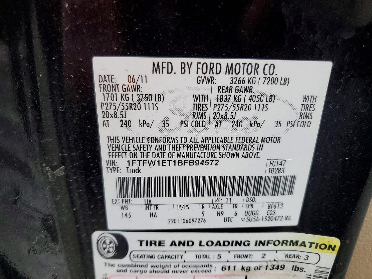 2011 FORD F-150 Lightning