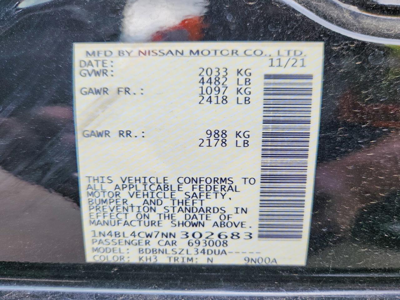 2022 NISSAN ALTIMA