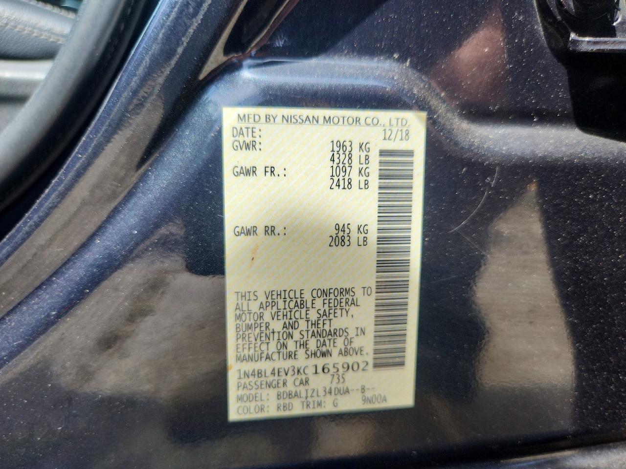 2019 NISSAN ALTIMA