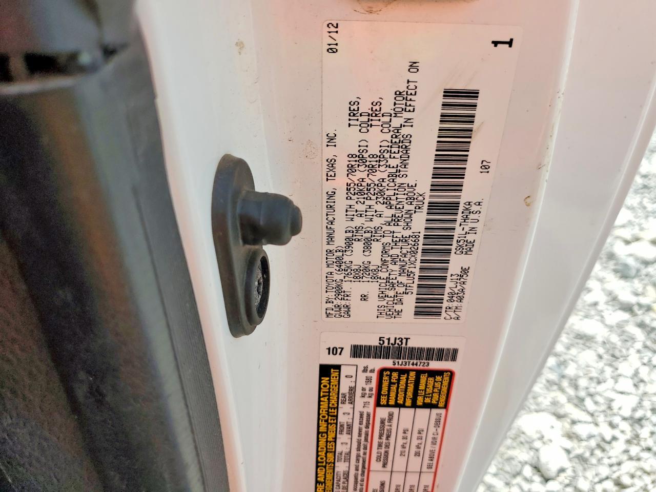 2012 TOYOTA TUNDRA