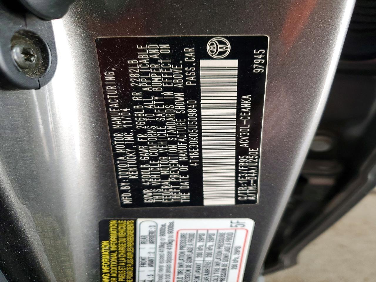 2005 TOYOTA CAMRY